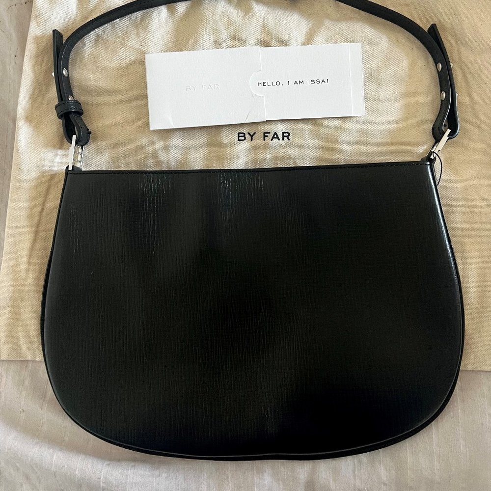 BY FAR Issa Black Embossed leather